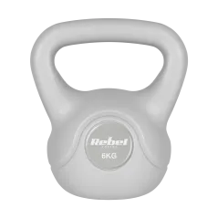 Kettlebell bitumiczny 6 kg szary REBEL ACTIVE