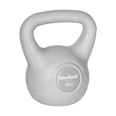Kettlebell bitumiczny 8 kg szary REBEL ACTIVE