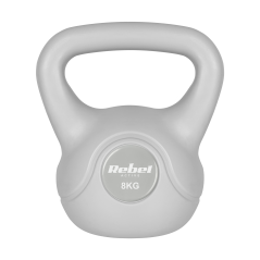 Kettlebell bitumiczny 8 kg szary REBEL ACTIVE