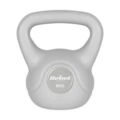 Kettlebell bitumiczny 8 kg szary REBEL ACTIVE