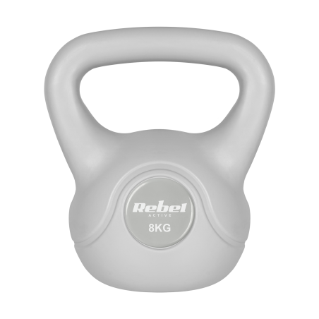 Kettlebell bitumiczny 8 kg szary REBEL ACTIVE