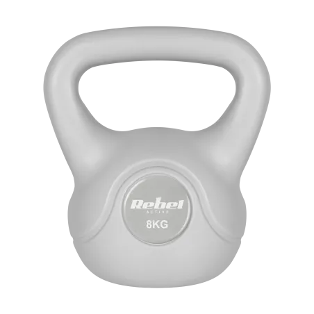 Kettlebell bitumiczny 8 kg szary REBEL ACTIVE