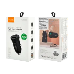 Ładowarka samochodowa 30 W USB + USB typu C z funkcją PowerDelivery i QuickCharge