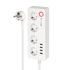 Listwa sieciowa Kruger&Matz 4 gniazda typu niemieckiego i 4xUSB 2100 mA Connect P6 Tuya