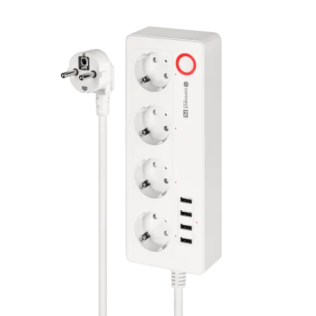 Listwa sieciowa Kruger&Matz 4 gniazda typu niemieckiego i 4xUSB 2100 mA Connect P6 Tuya