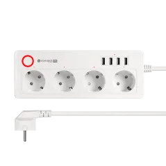 Listwa sieciowa Kruger&Matz 4 gniazda typu niemieckiego i 4xUSB 2100 mA Connect P6 Tuya