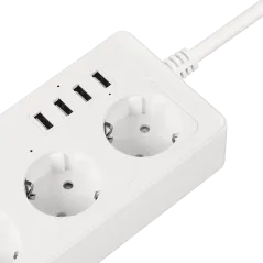 Listwa sieciowa Kruger&Matz 4 gniazda typu niemieckiego i 4xUSB 2100 mA Connect P6 Tuya