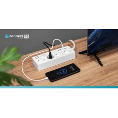 Listwa sieciowa Kruger&Matz 4 gniazda typu niemieckiego i 4xUSB 2100 mA Connect P6 Tuya