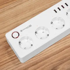 Listwa sieciowa Kruger&Matz 4 gniazda typu niemieckiego i 4xUSB 2100 mA Connect P6 Tuya
