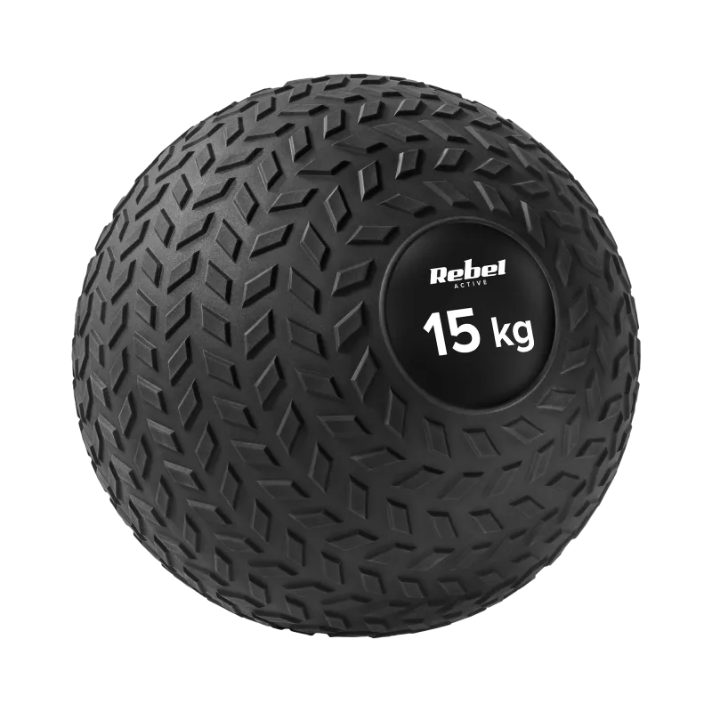 Mała piłka lekarska do ćwiczeń rehabilitacyjna Slam Ball 23cm 15kg, REBEL ACTIVE Mała piłka lekarska do ćwiczeń rehabilitacyjna Slam Ball 23cm 15kg, REBEL ACTIVE