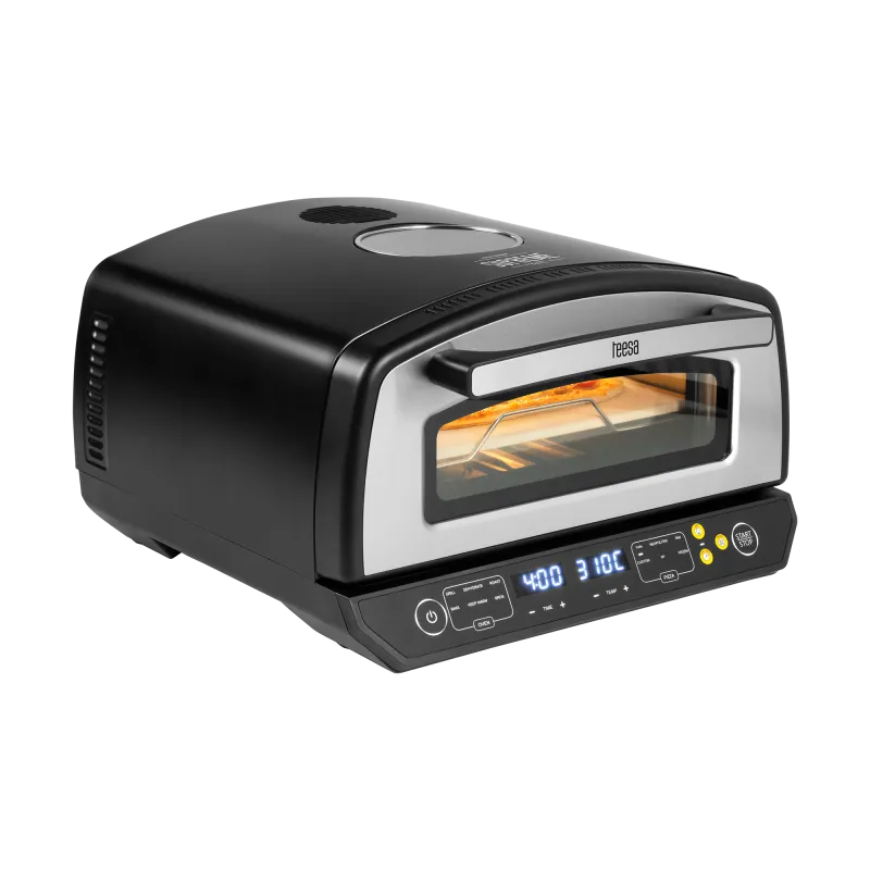 Piec do pizzy SUPREME ELITE 2200 W, 450 stopni, dwie grzałki, okno, LED, 33 cm, różna programy pieczenia