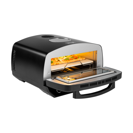 Piec do pizzy SUPREME ELITE 2200 W, 450 stopni, dwie grzałki, okno, LED, 33 cm, różna programy pieczenia