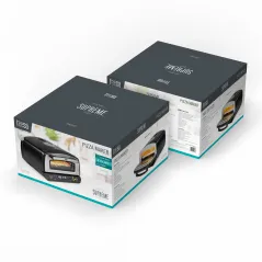 Piec do pizzy SUPREME ELITE 2200 W, 450 stopni, dwie grzałki, okno, LED, 33 cm, różna programy pieczenia