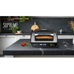Piec do pizzy SUPREME ELITE 2200 W, 450 stopni, dwie grzałki, okno, LED, 33 cm, różna programy pieczenia
