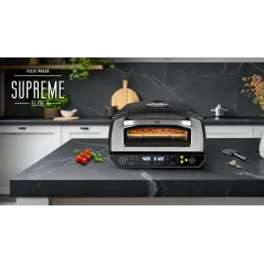 Piec do pizzy SUPREME ELITE 2200 W, 450 stopni, dwie grzałki, okno, LED, 33 cm, różna programy pieczenia