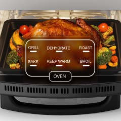 Piec do pizzy SUPREME ELITE 2200 W, 450 stopni, dwie grzałki, okno, LED, 33 cm, różna programy pieczenia