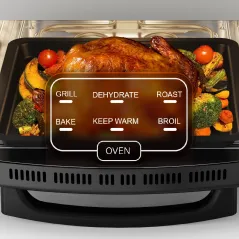 Piec do pizzy SUPREME ELITE 2200 W, 450 stopni, dwie grzałki, okno, LED, 33 cm, różna programy pieczenia