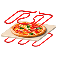 Piec do pizzy SUPREME ELITE 2200 W, 450 stopni, dwie grzałki, okno, LED, 33 cm, różna programy pieczenia