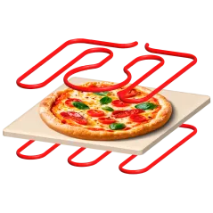 Piec do pizzy SUPREME ELITE 2200 W, 450 stopni, dwie grzałki, okno, LED, 33 cm, różna programy pieczenia