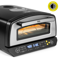 Piec do pizzy SUPREME ELITE 2200 W, 450 stopni, dwie grzałki, okno, LED, 33 cm, różna programy pieczenia