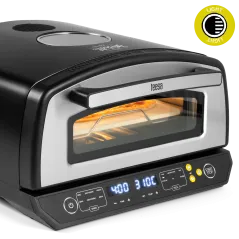 Piec do pizzy SUPREME ELITE 2200 W, 450 stopni, dwie grzałki, okno, LED, 33 cm, różna programy pieczenia