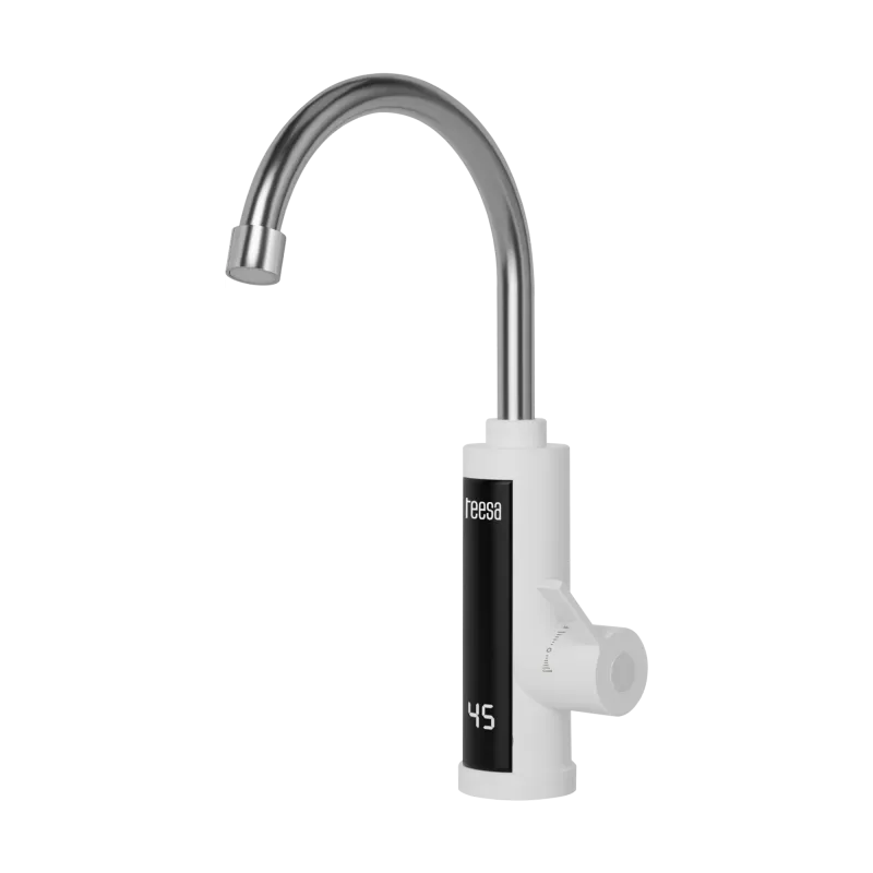 Przepływowy podgrzewacz wody - bateria kuchenna biała