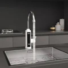 Przepływowy podgrzewacz wody - bateria kuchenna biała