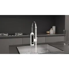 Przepływowy podgrzewacz wody - bateria kuchenna biała