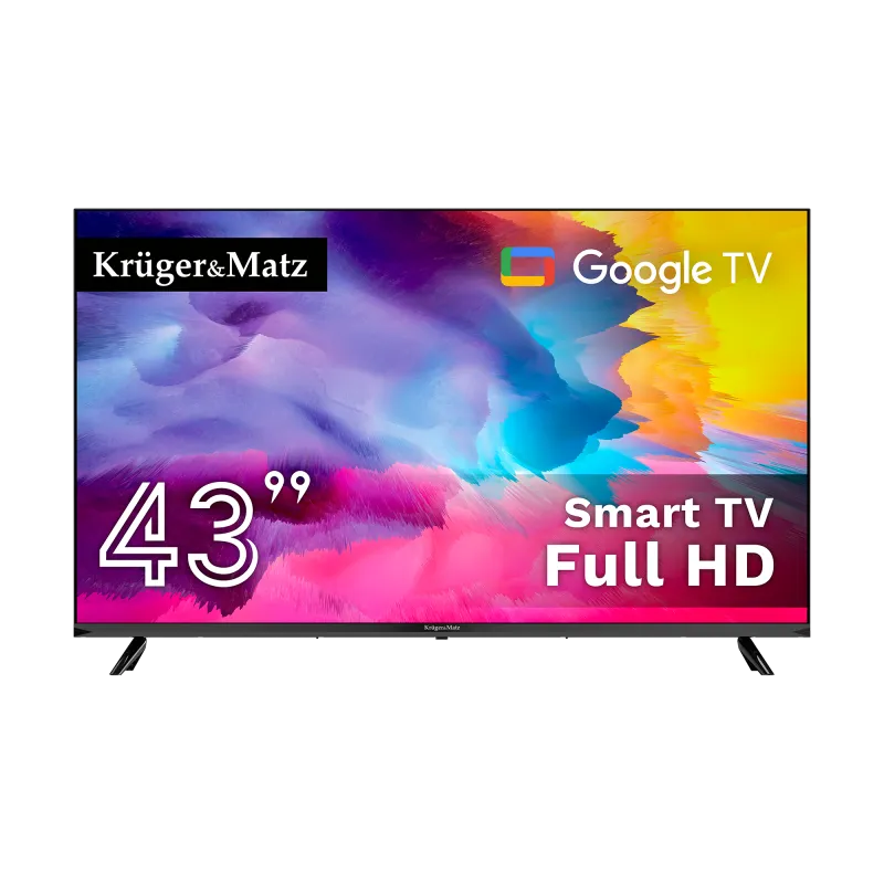 Telewizor Kruger&Matz 43" FHD Google TV, DVB-T2/S2/T/C H.265 HEVC