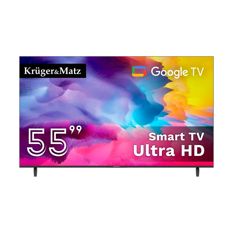 Telewizor Kruger&Matz 55" UHD Google TV 5.0 DVB-T2/T/C H.265 HEVC Telewizor Kruger&Matz 55" UHD Google TV 5.0 DVB-T2/T/C H.265 HEVC