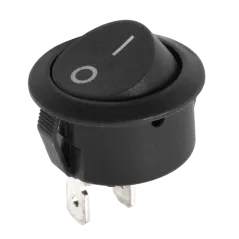 Złącze przełącznik kołyskowy okrągły R5 0-1 czarny 6A/250V LX3049C