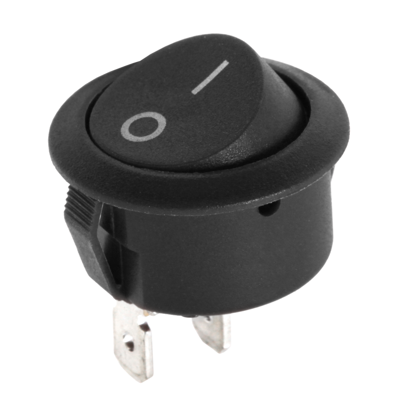 Złącze przełącznik kołyskowy okrągły R5 0-1 czarny 6A/250V LX3049C