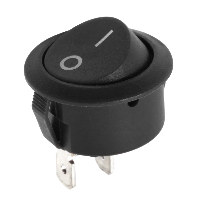 Złącze przełącznik kołyskowy okrągły R5 0-1 czarny 6A/250V LX3049C