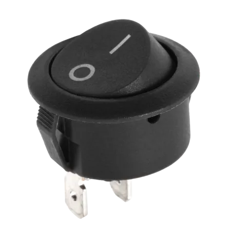 Złącze przełącznik kołyskowy okrągły R5 0-1 czarny 6A/250V LX3049C