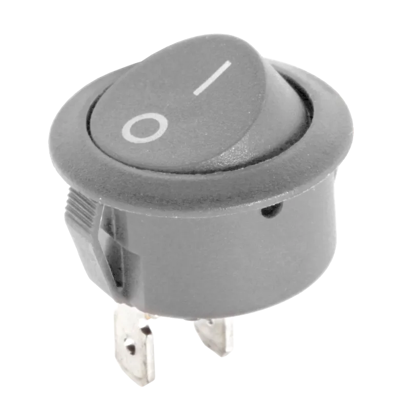 Złącze przełącznik kołyskowy okrągły R5 0-1 szary 6A/250V LX3049S