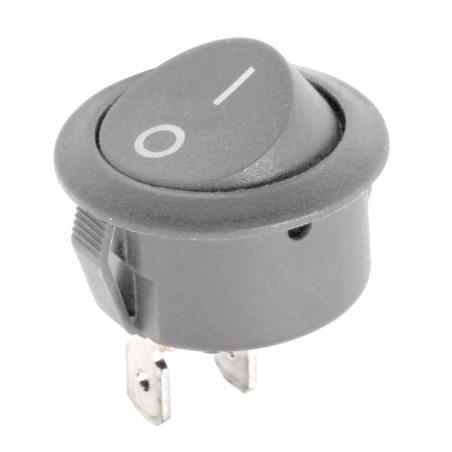 Złącze przełącznik kołyskowy okrągły R5 0-1 szary 6A/250V LX3049S