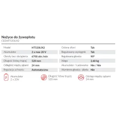 Nożyce akumulatorowe Cedrus CEDHT520LIX2