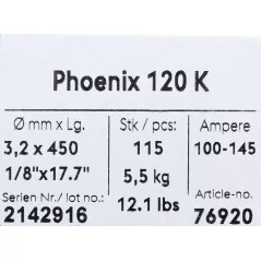 Bohler MMA elektroda spawalnicza zasadowa Phoenix 120K B 3.2x450/5.5paczka/22.0karton (cena za 1 paczkę)