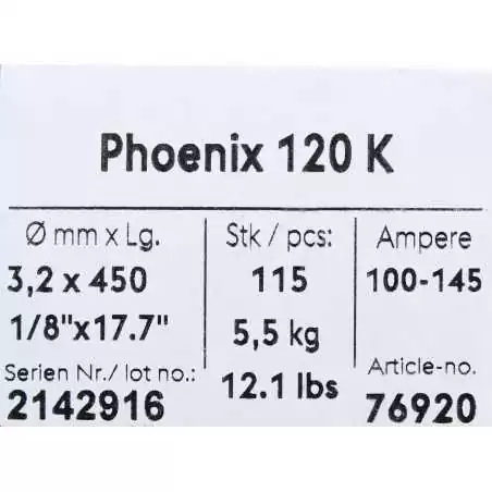 Bohler MMA elektroda spawalnicza zasadowa Phoenix 120K B 3.2x450/5.5paczka/22.0karton (cena za 1 paczkę)