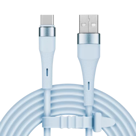 Kabel USB - USB typu C 1 m silikonowy niebieski Kruger&Matz Basic