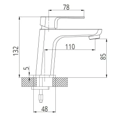 Duro Seria Ombra bateria umywalkowa stojąca czarna bez korka