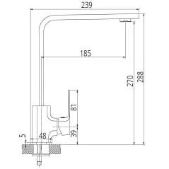 Duro Seria Ombra czarna bateria zlewozmywakowa płaska