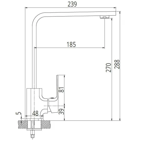Duro Seria Ombra czarna bateria zlewozmywakowa płaska