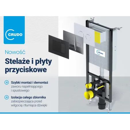 CRUDO STANDART Zestaw podtynkowy stelaż WC