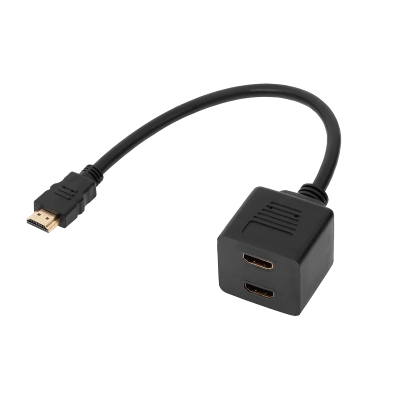 Adaptor HDMI wtyk-2 x gniazdo na kablu 30cm