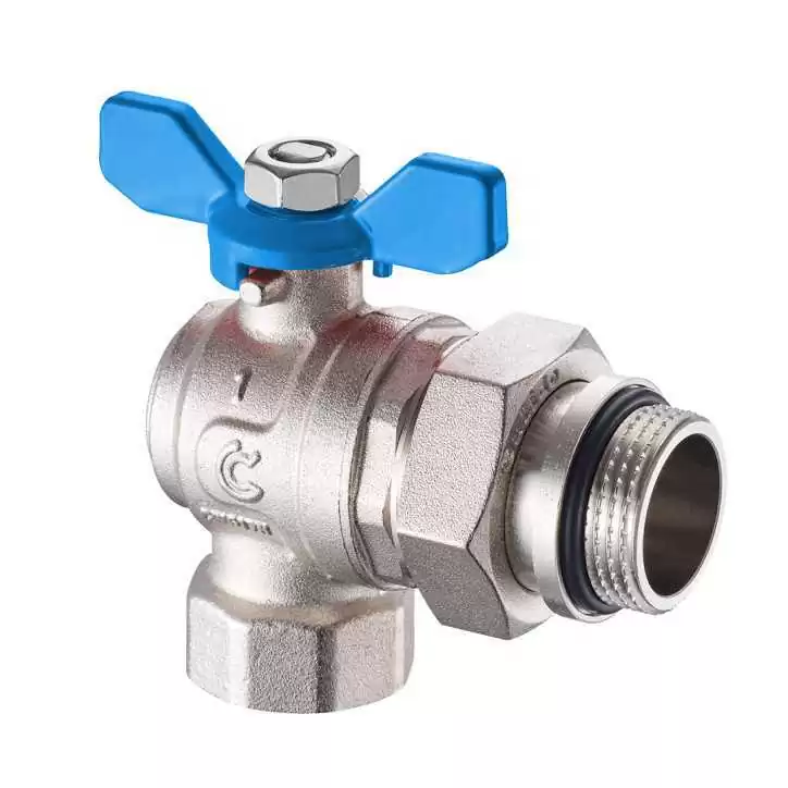 ZAWÓR KULOWY KĄTOWY 1/2" W/Z Z PÓŁŚRUBUNKIEM, O-RINGIEM I MOTYLKIEM NIEBIESKIM,PN30 PEŁEN NIKIEL ZAWÓR KULOWY KĄTOWY 1/2" W/Z Z PÓŁŚRUBUNKIEM, O-RINGIEM I MOTYLKIEM NIEBIESKIM,PN30 PEŁEN NIKIEL