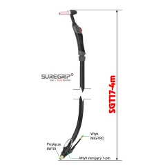 TIG UCHWYT SUREGRIP SGT17/4m MIG-TRO