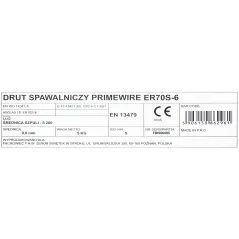 PrimeWire MAG drut spawalniczy ER70S-6 G3Si1 SG2 0.6mm 5kg S200 szpula plastykowa.