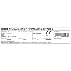 PrimeWire MAG drut spawalniczy ER70S-6 G3Si1 SG2 0.8mm 5kg S200 szpula plastykowa.