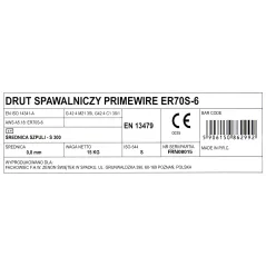 PrimeWire MAG drut spawalniczy ER70S-6 G3Si1 SG2 0.8mm 15kg S300 szpula plastykowa.
